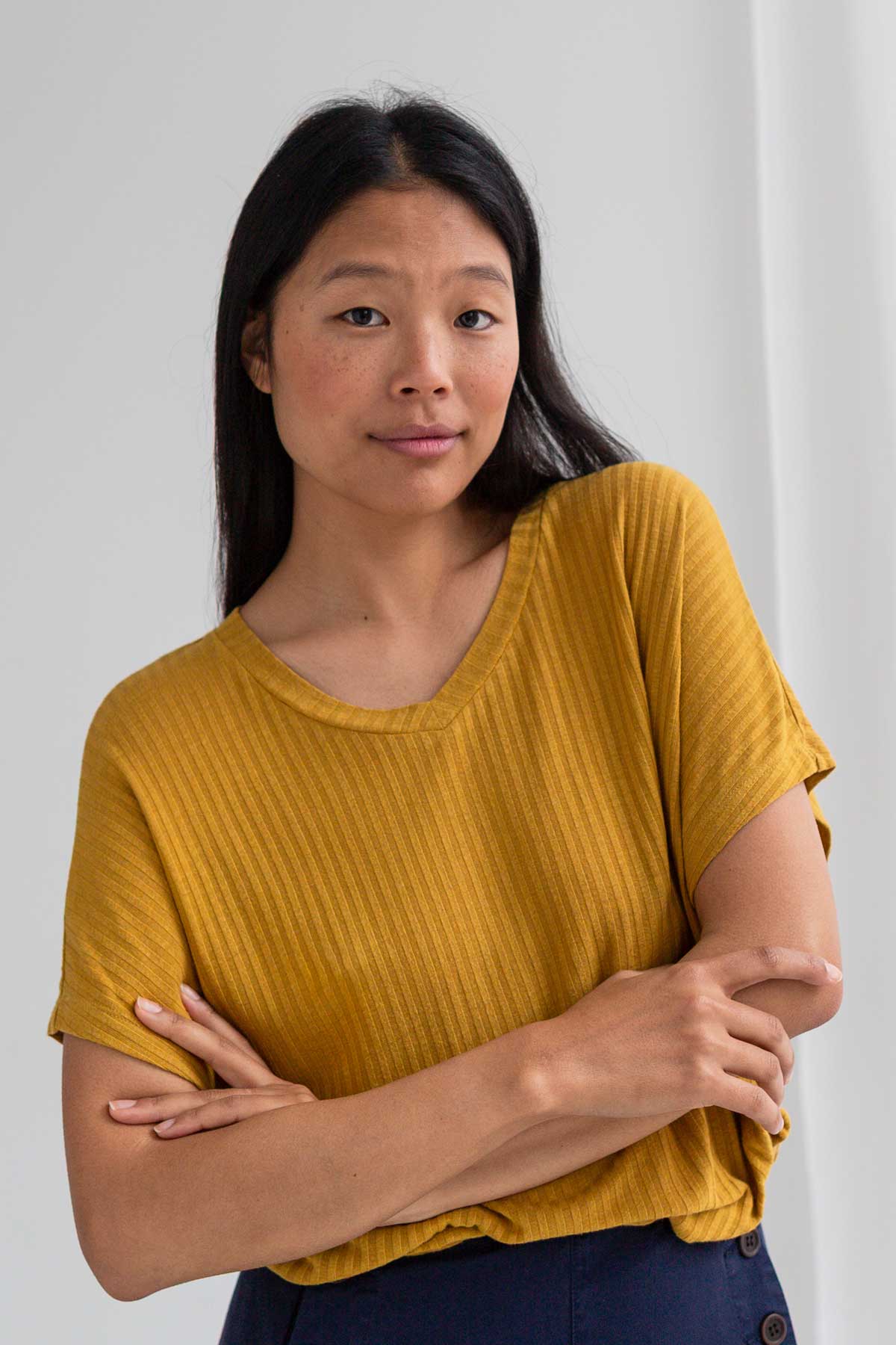 TWOTHIRDS Damen vegan Top Illetes Senfgelb