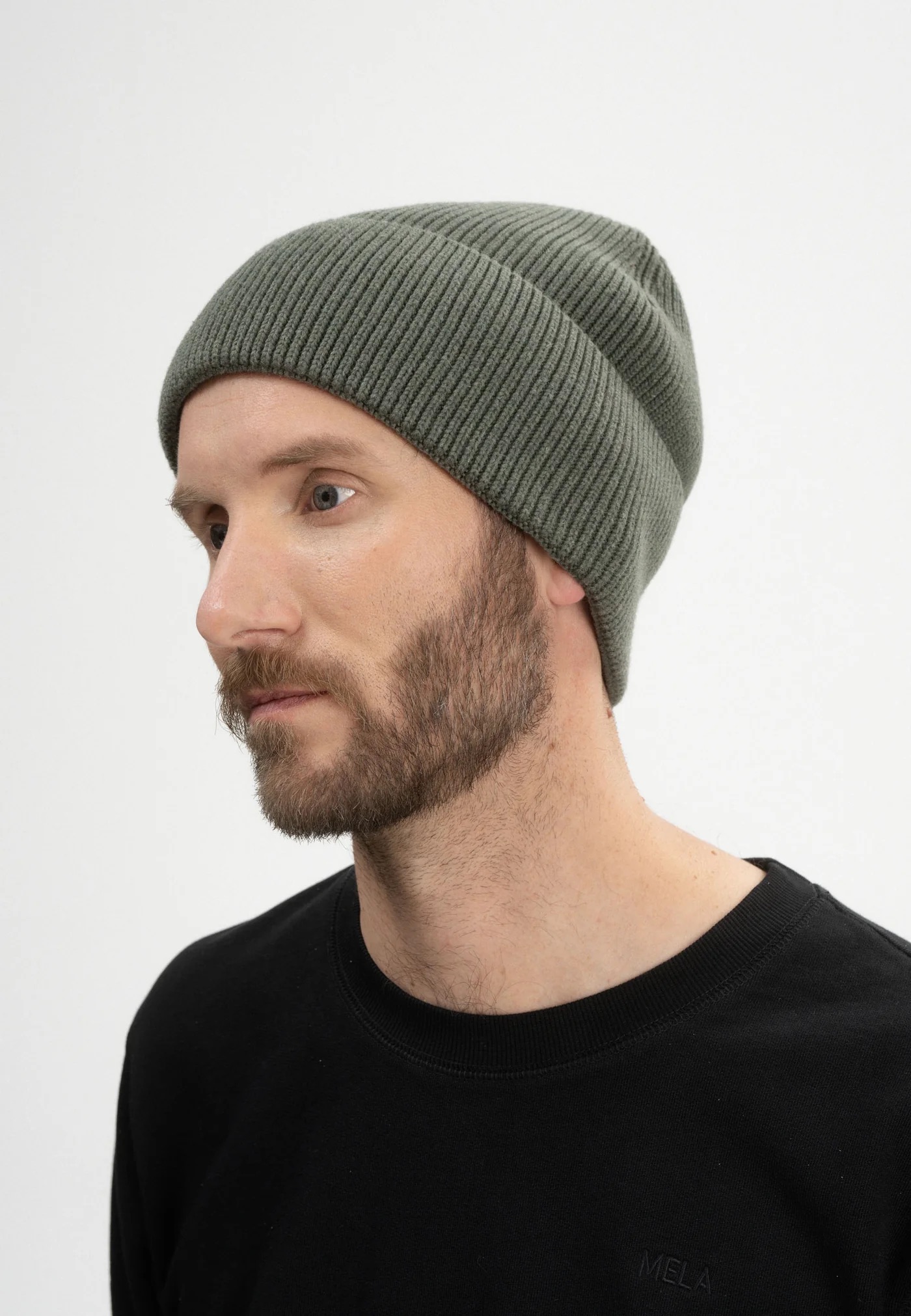 MELA Beanie Kali Grün Melange