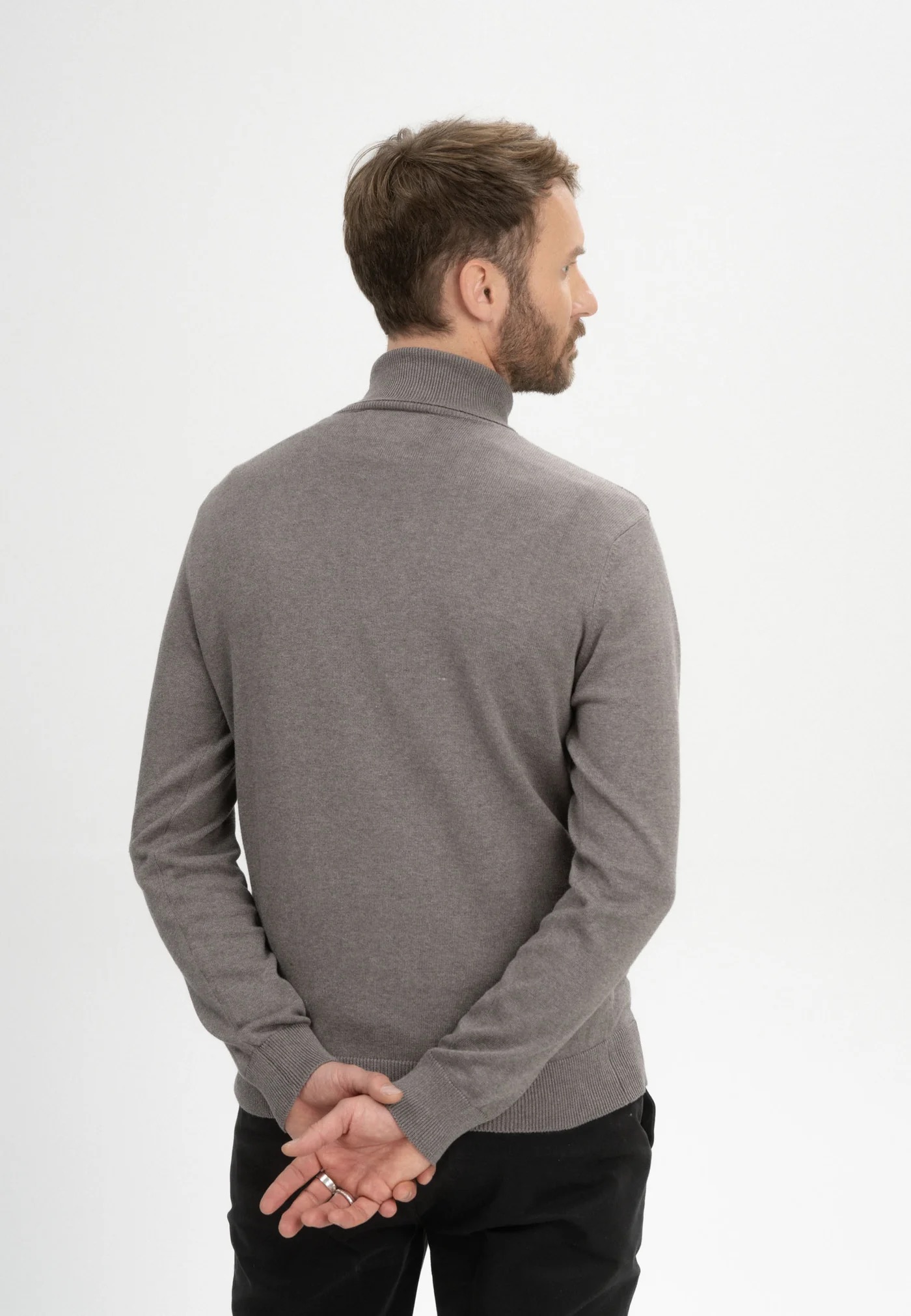 MELA men vegan Knit Sweater Turtleneck Kanja Bear Melange