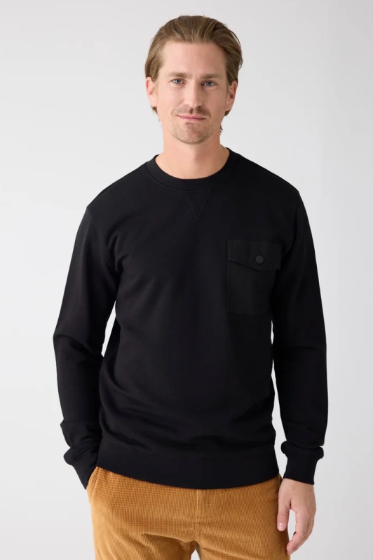 KnowledgeCotton Apparel Herren vegan Sweatshirt Rundhalsausschnitt Schwarz Jet