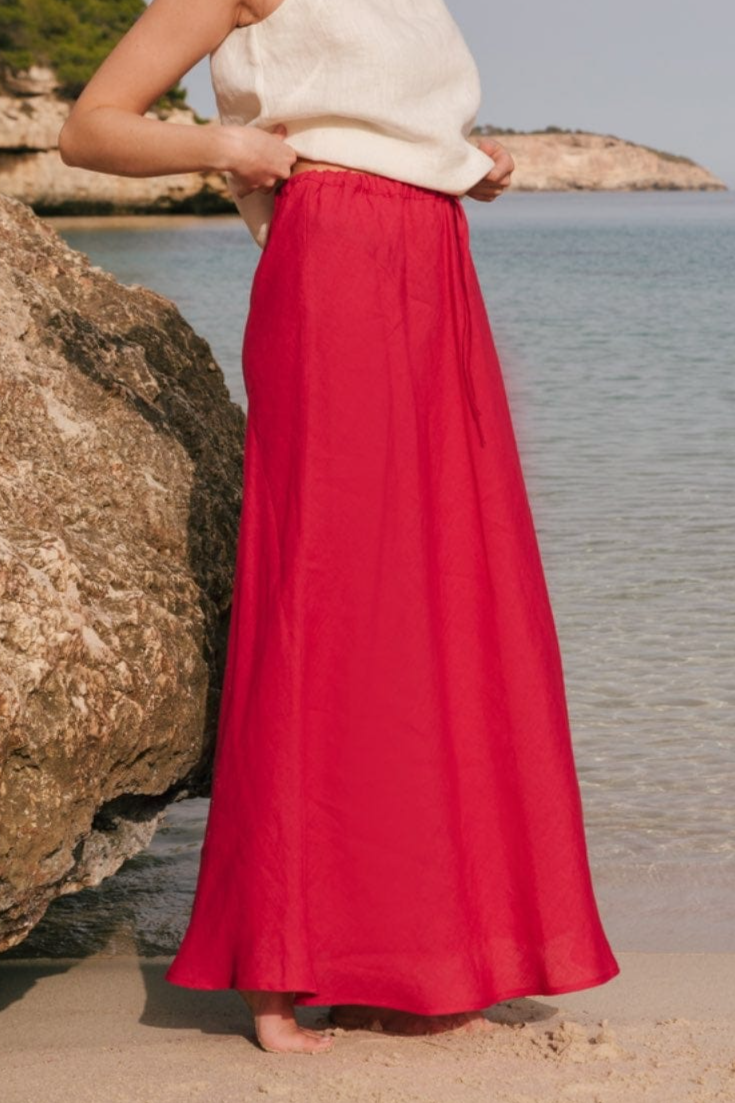 Image of AmourLinen dames vegan Rok Slip Ciara Viva Magenta