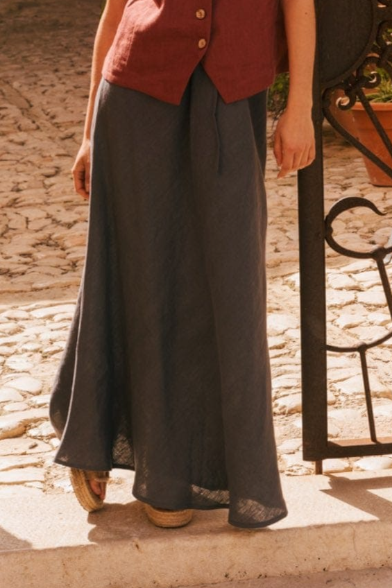 100038 - Damen vegan Rockslip Ciara Holzkohle