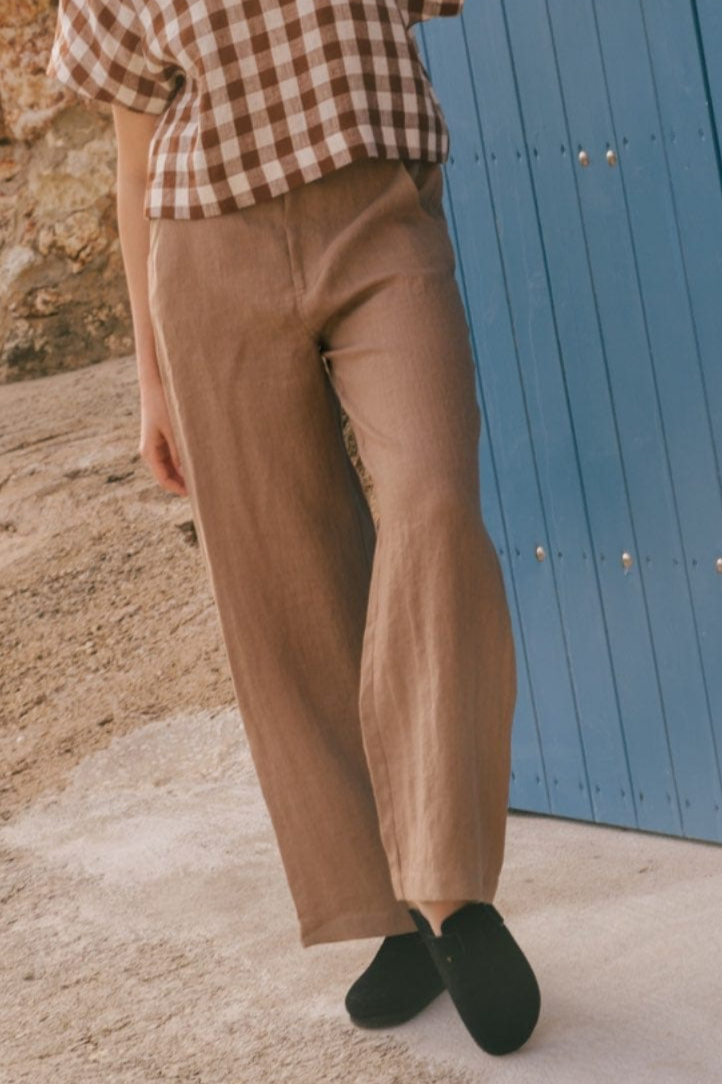 100069 - Damen vegan Hose Straight Barbora Rosy Brown