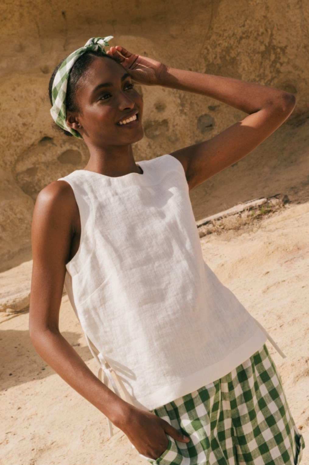 AmourLinen Damen vegan Oberteil Rosie White
