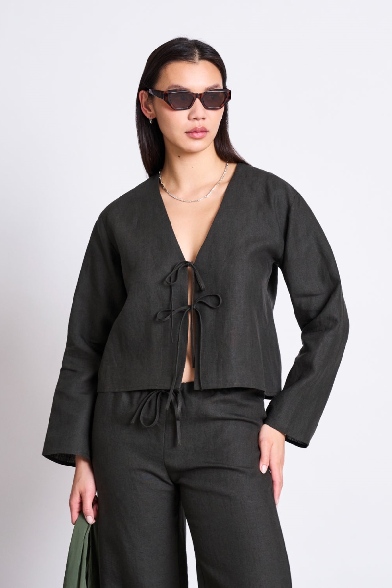 JAN N JUNE JAN 'N JUNE Damen vegan Bluse Skagen Dark Olive