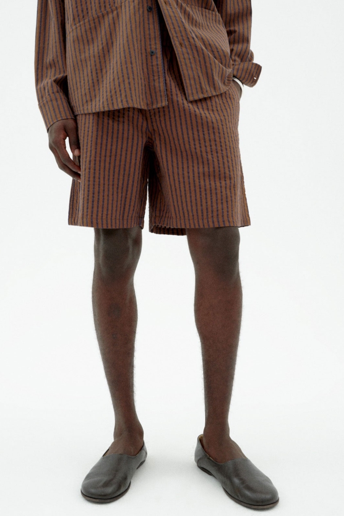 Thinking mu Herren vegan Shorts Bermuda Henry Braun Gestreift