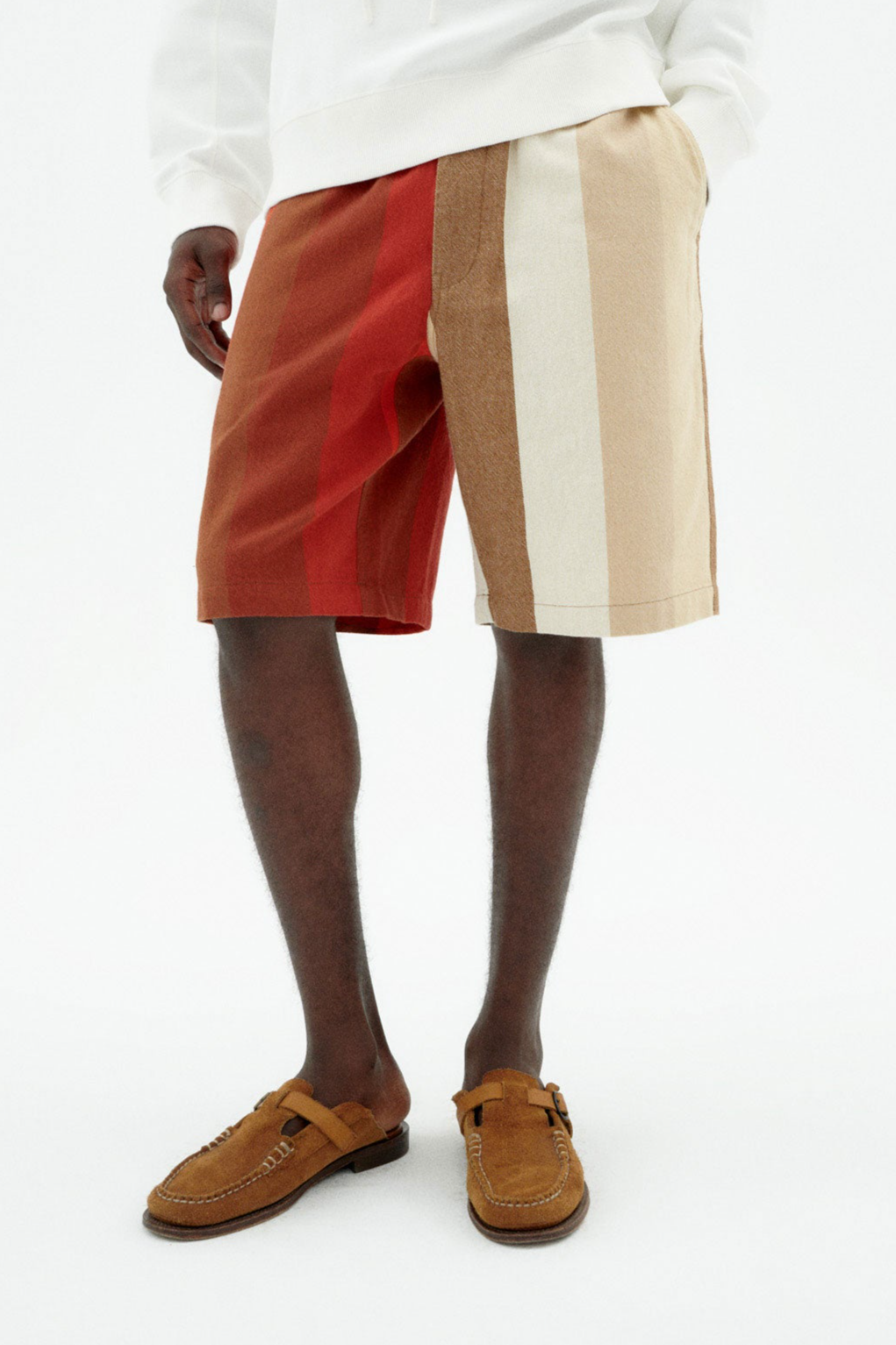 Thinking mu Herren vegan Shorts Bermuda Gasper Sandfire Gestreift
