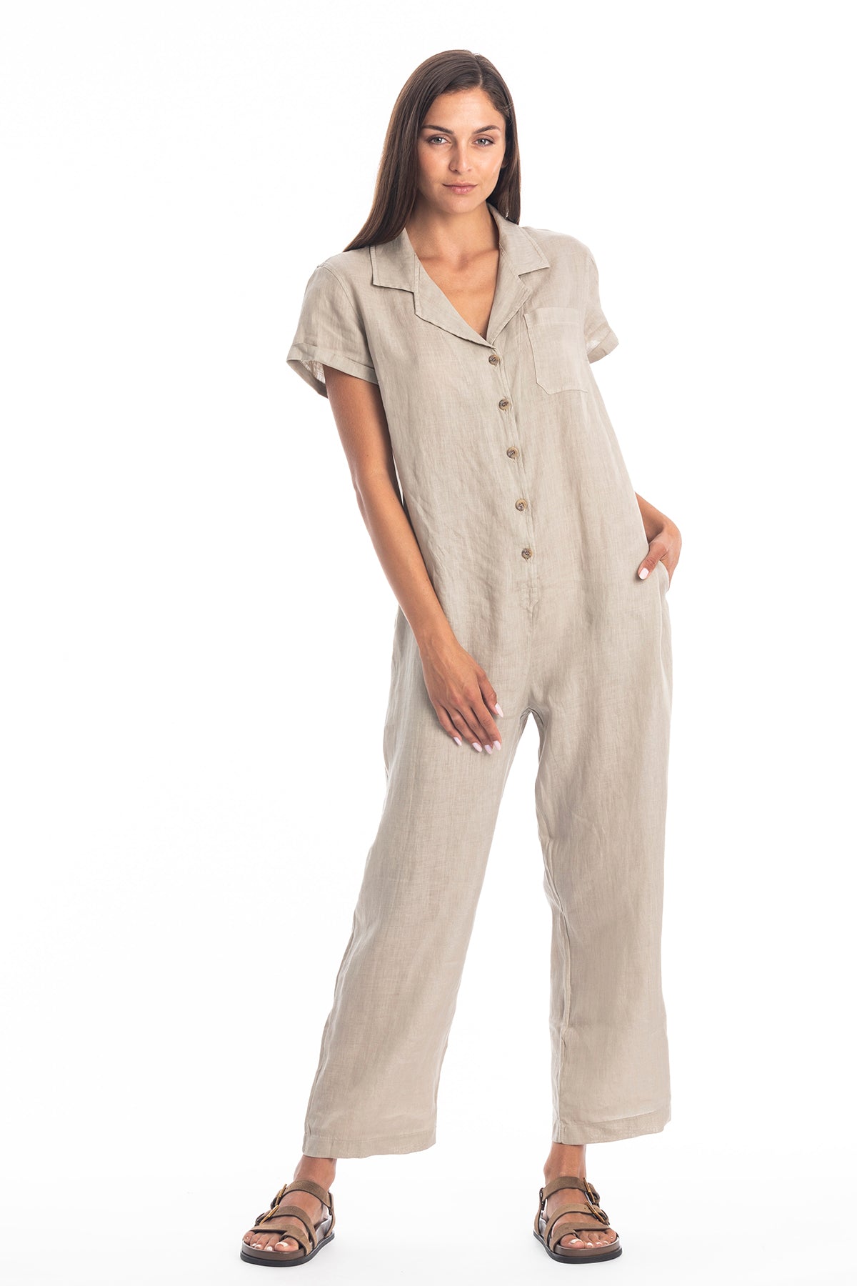 RAVENS VIEW IBIZA Damen vegan Jumpsuit Portofino Stone Beige