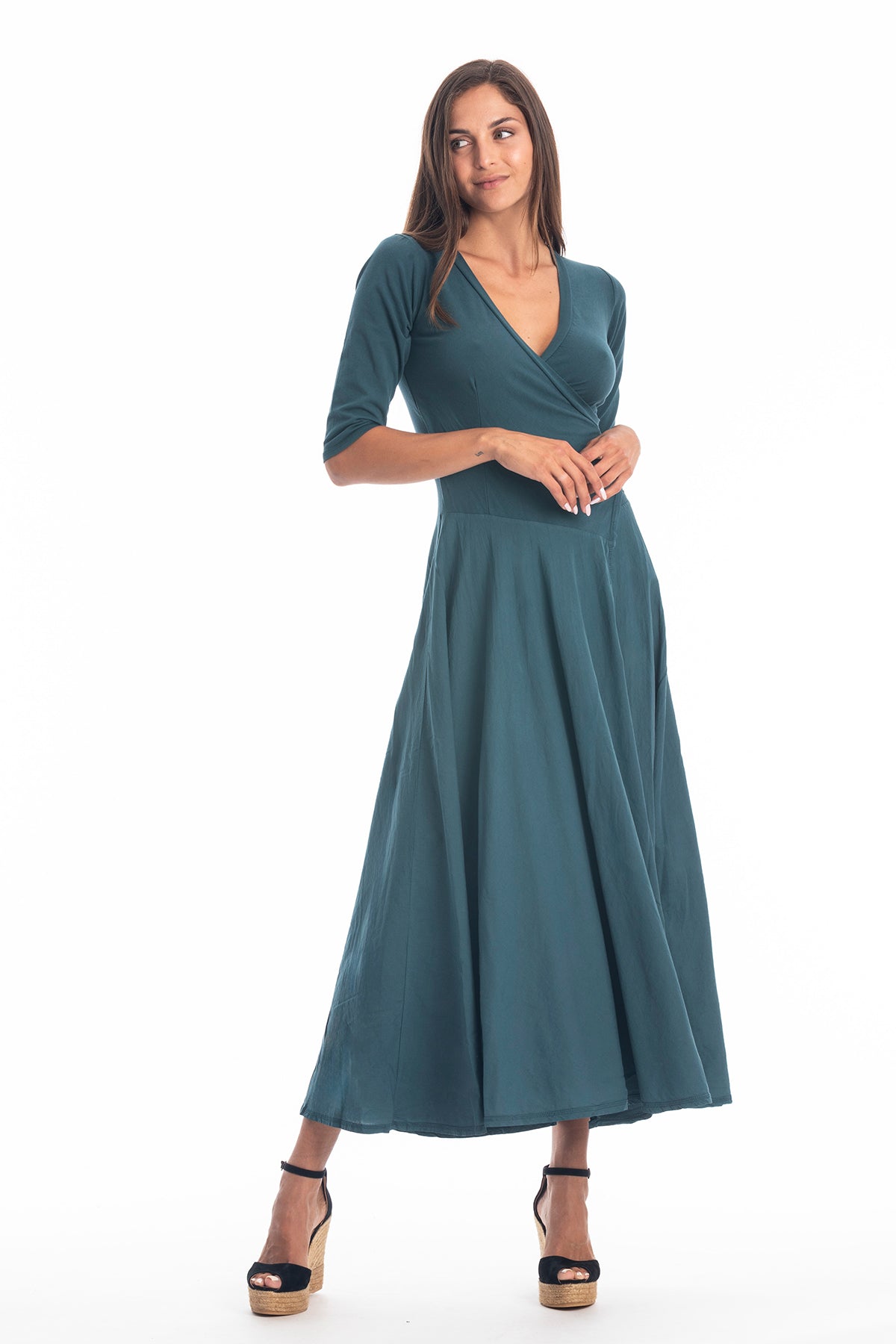 RAVENS VIEW IBIZA Damen vegan Kleid Veronika Ozeanblau