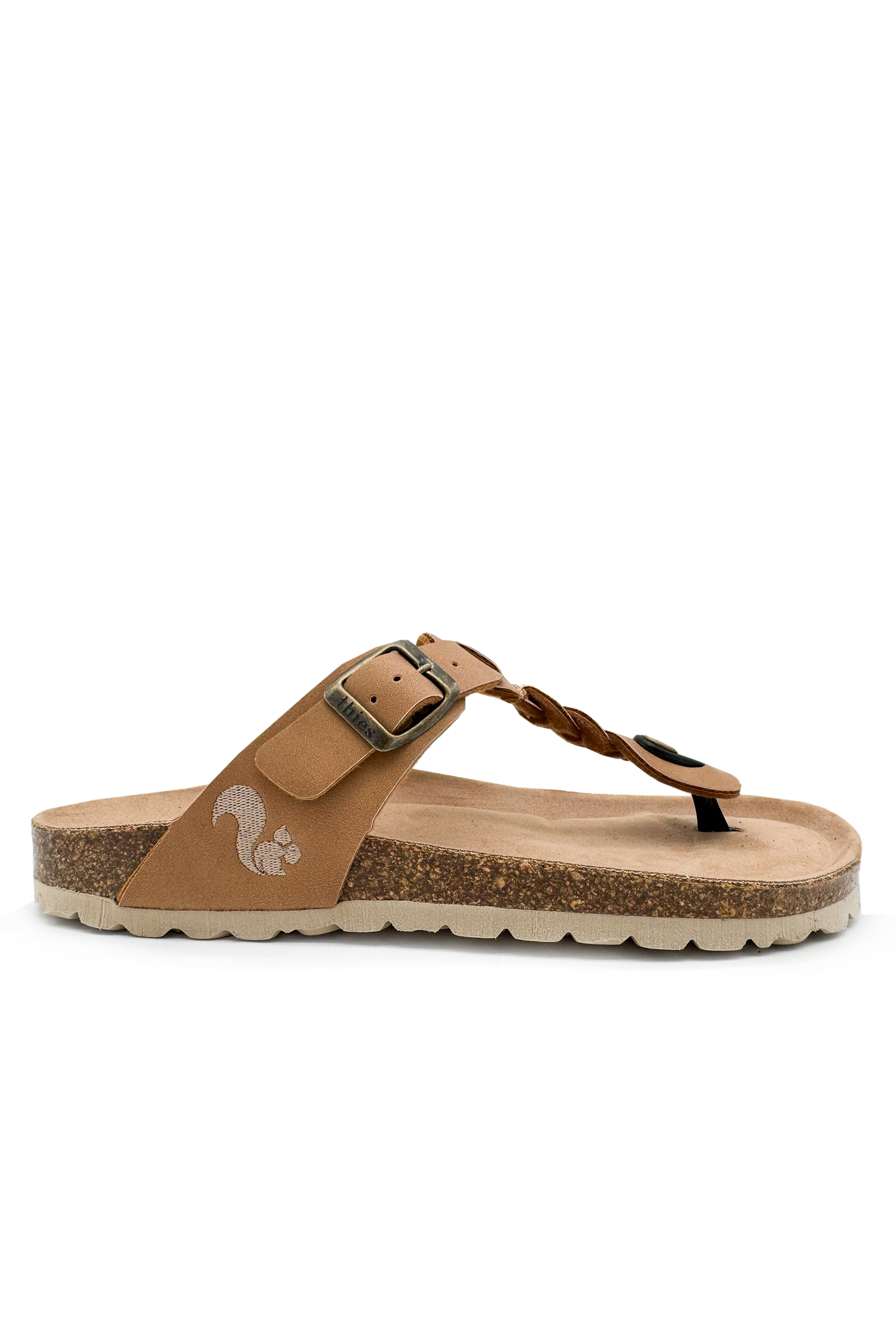 Image of thies dames vegan Sandalen Thong Braid Cashew