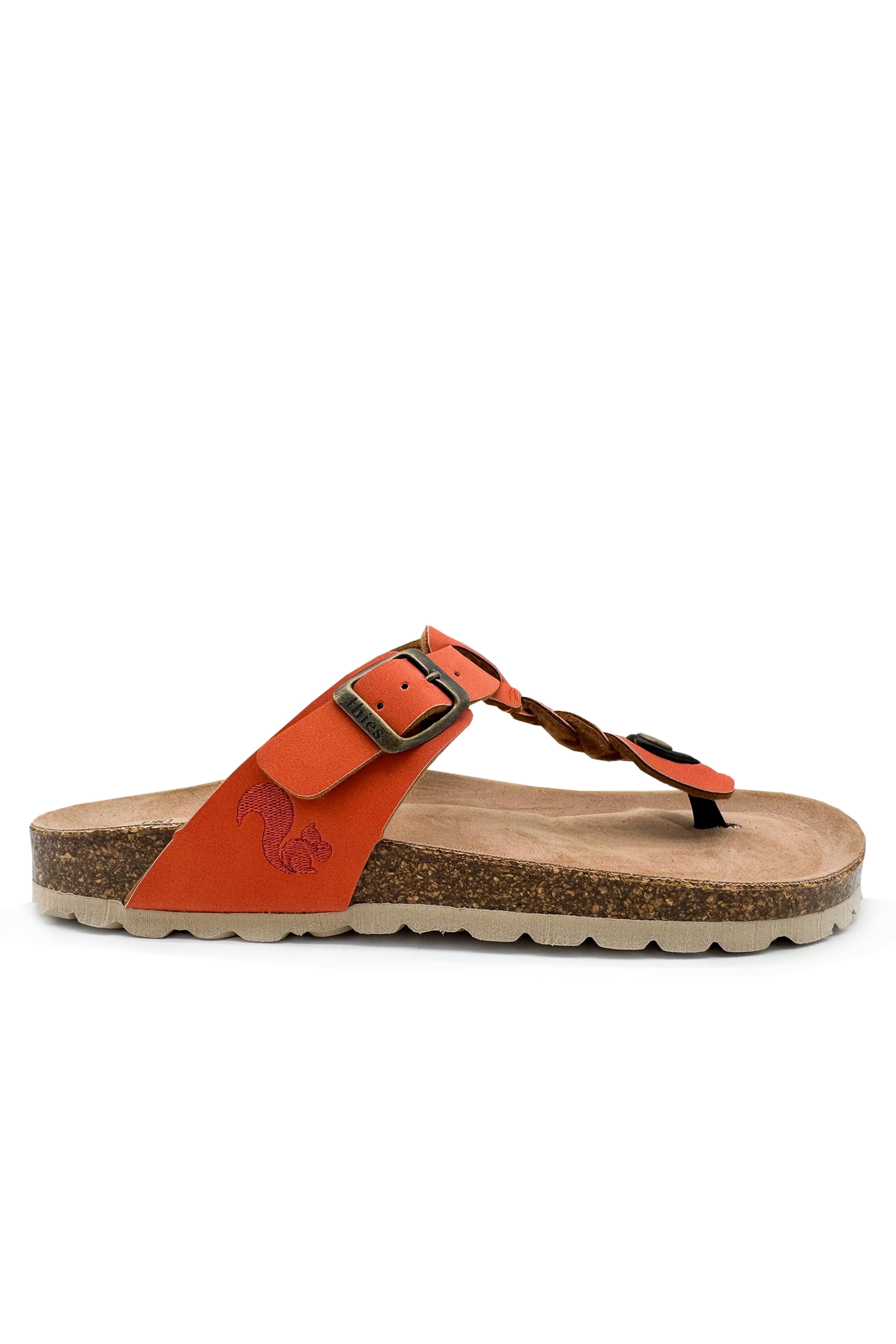 100847 - Damen vegan Sandalen Zehensteg Zopf Karotte