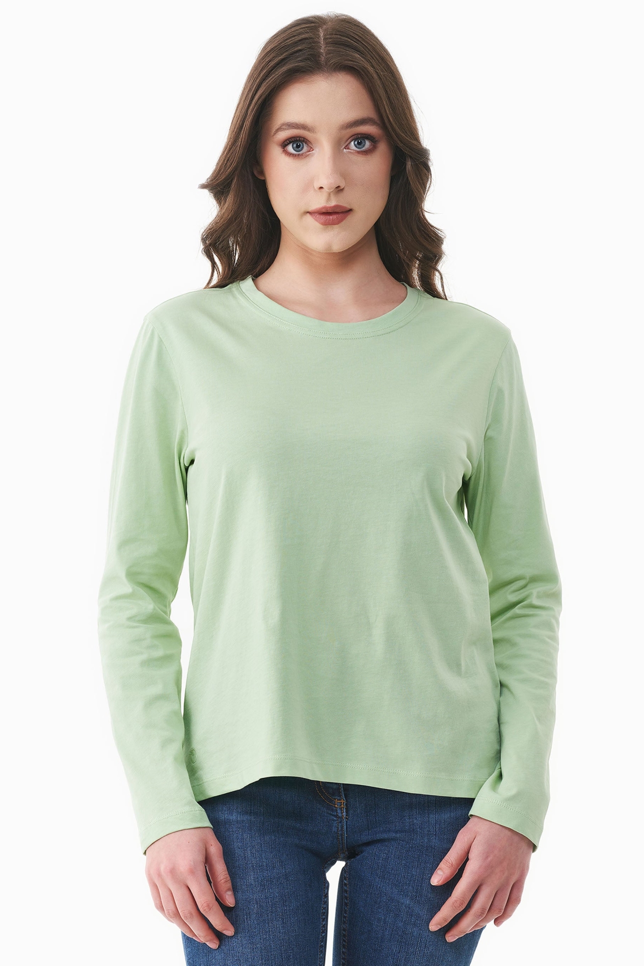 ORGANICATION womens vegan Shirt Long-Sleeved Foam Green