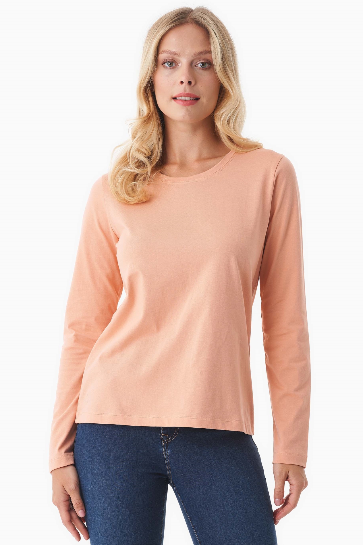 ORGANICATION womens vegan Shirt Long Sleeved Peach