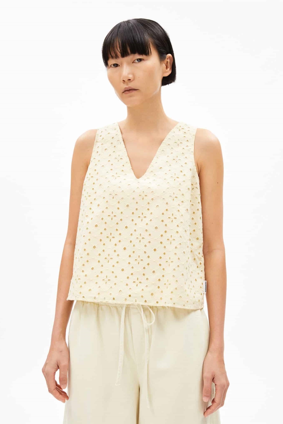 ARMEDANGELS Damen vegan Top Yalineaa Stickerei Gelb