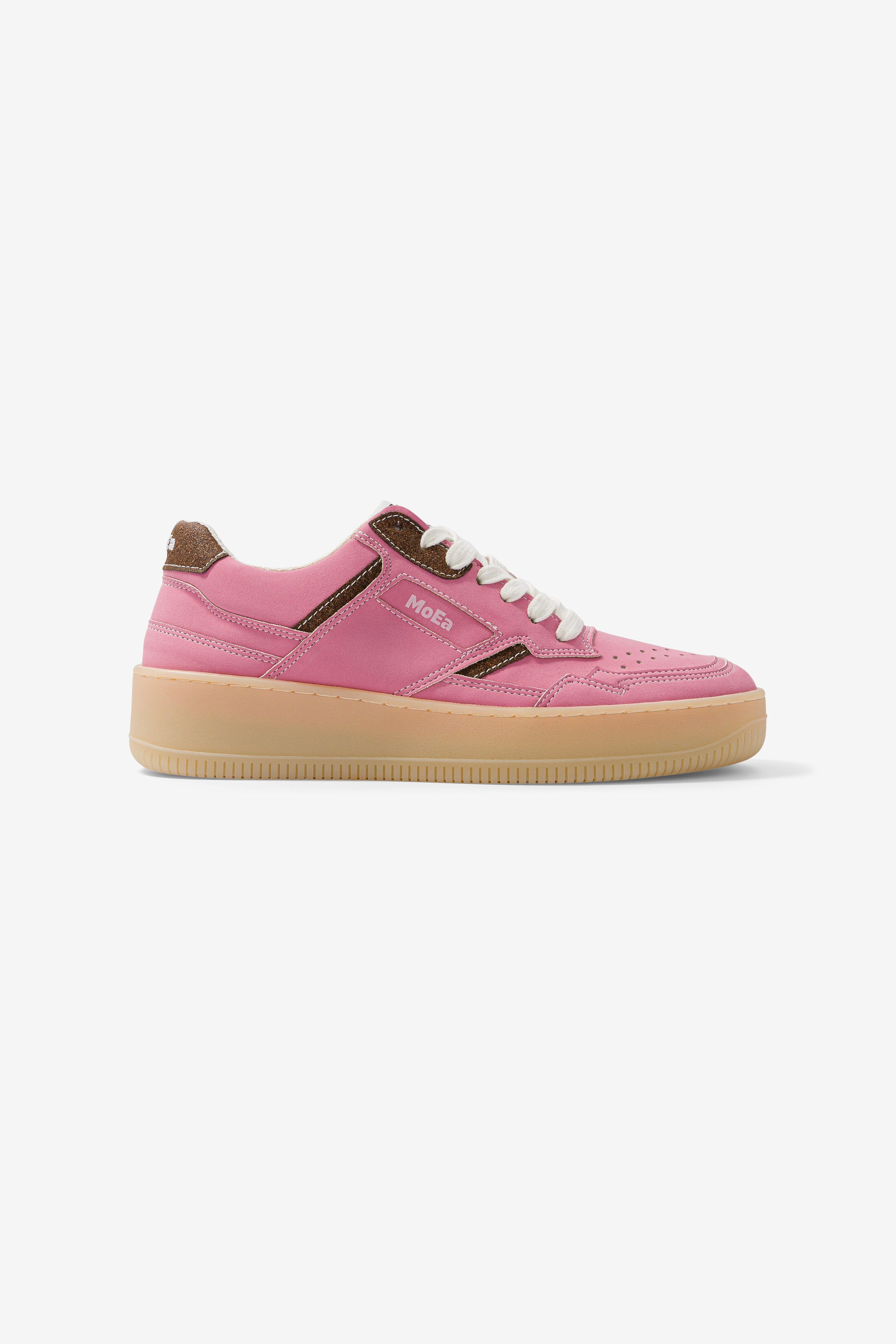 MoEa Herren vegan Sneaker Gen1 Vegan Wildleder Kokosnuss Rosa & Braun
