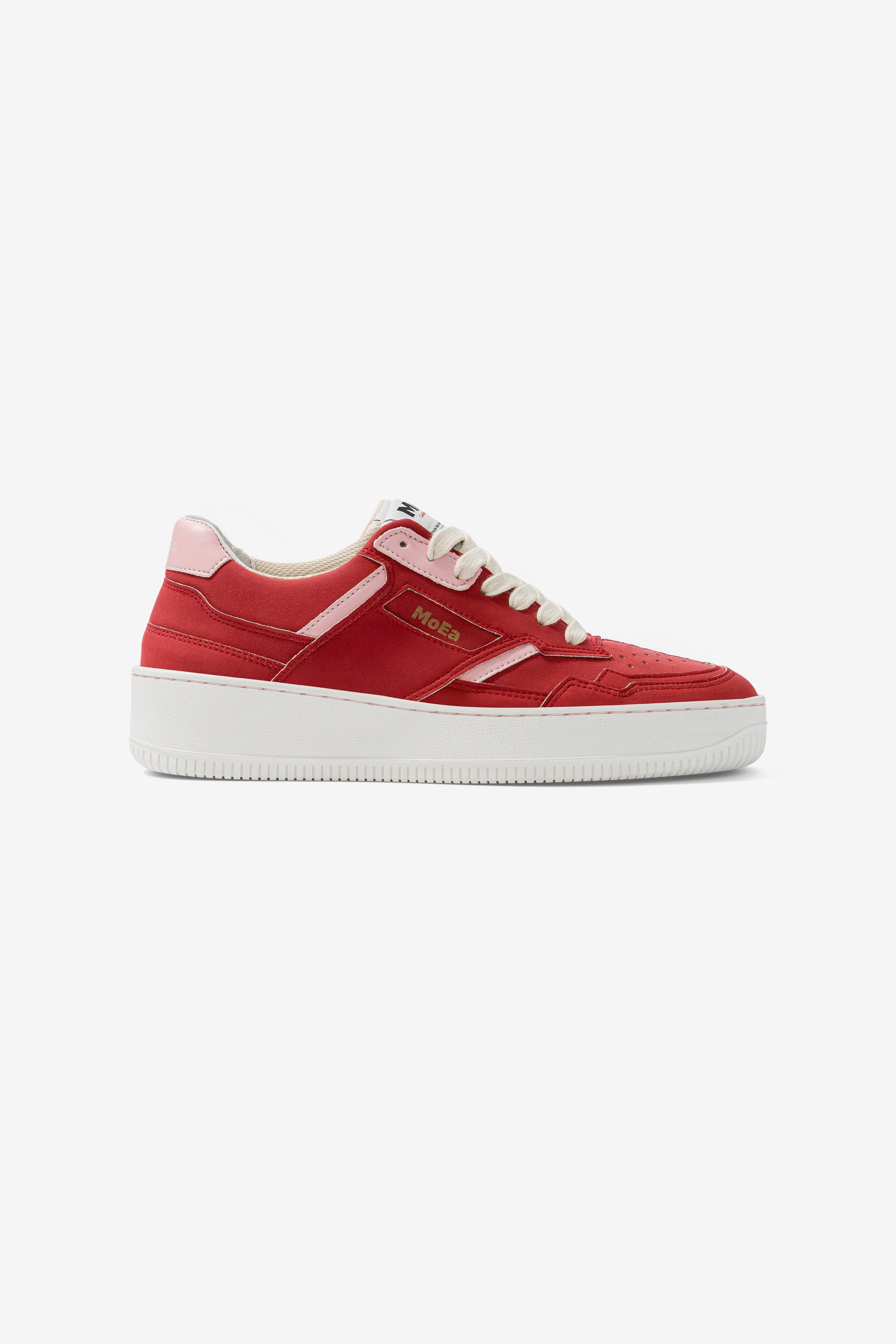 MoEa Herren vegan Sneaker Gen1 Vegan Wildleder Apfel Rot & Rosa