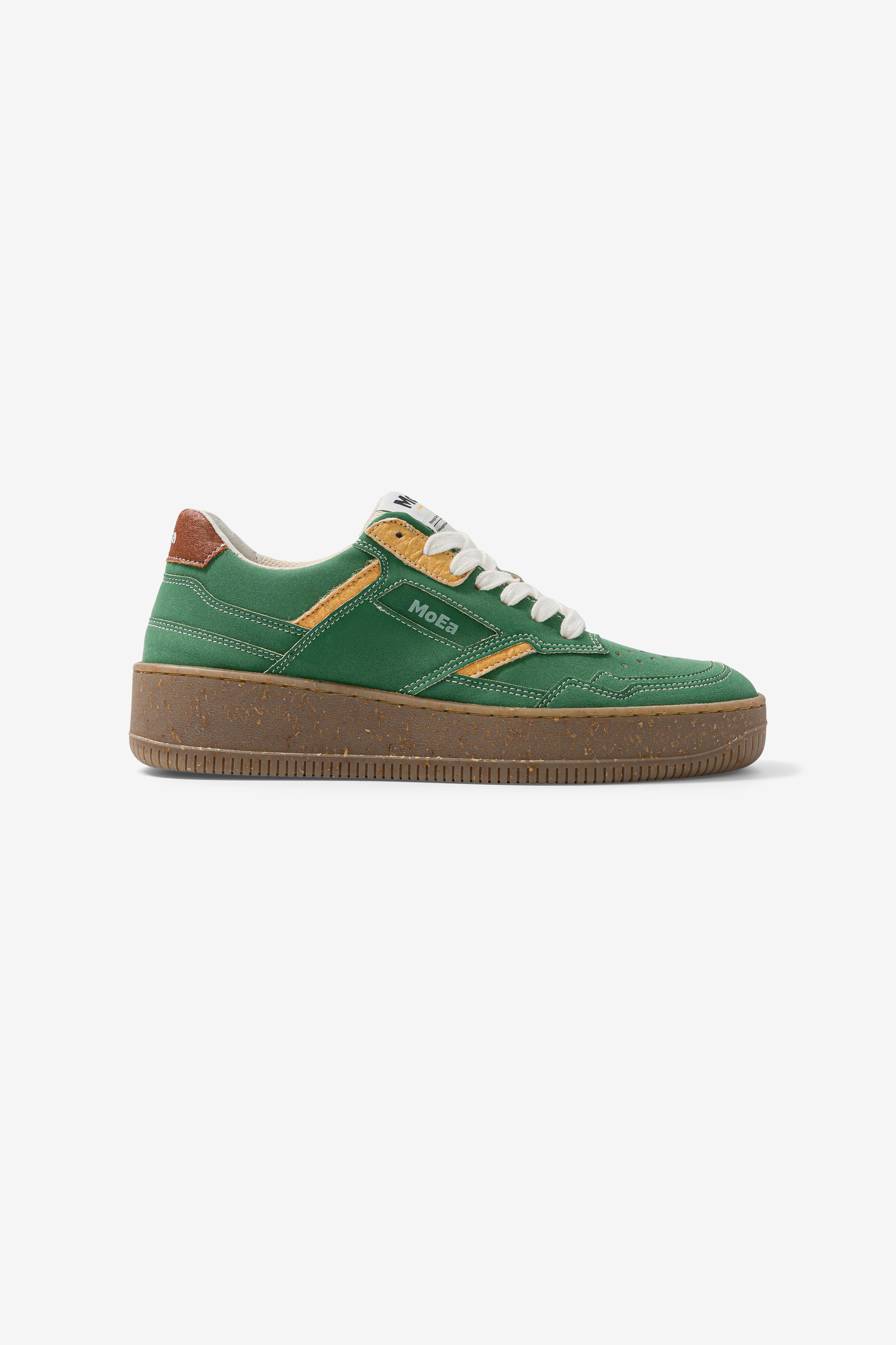 MoEa Herren vegan Sneaker Gen1 Vegan Wildleder Ananas GrÃ¼n & Gelb
