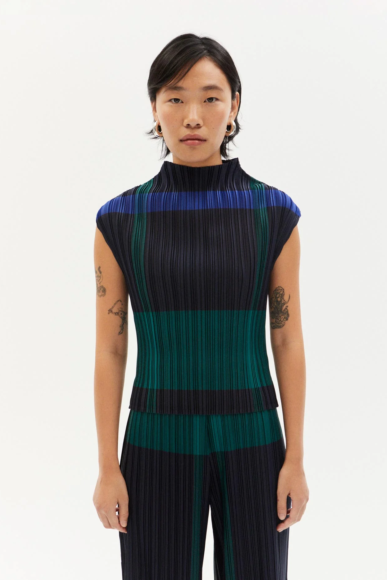 Thinking mu Damen vegan Top Falten Maddox Multicolor