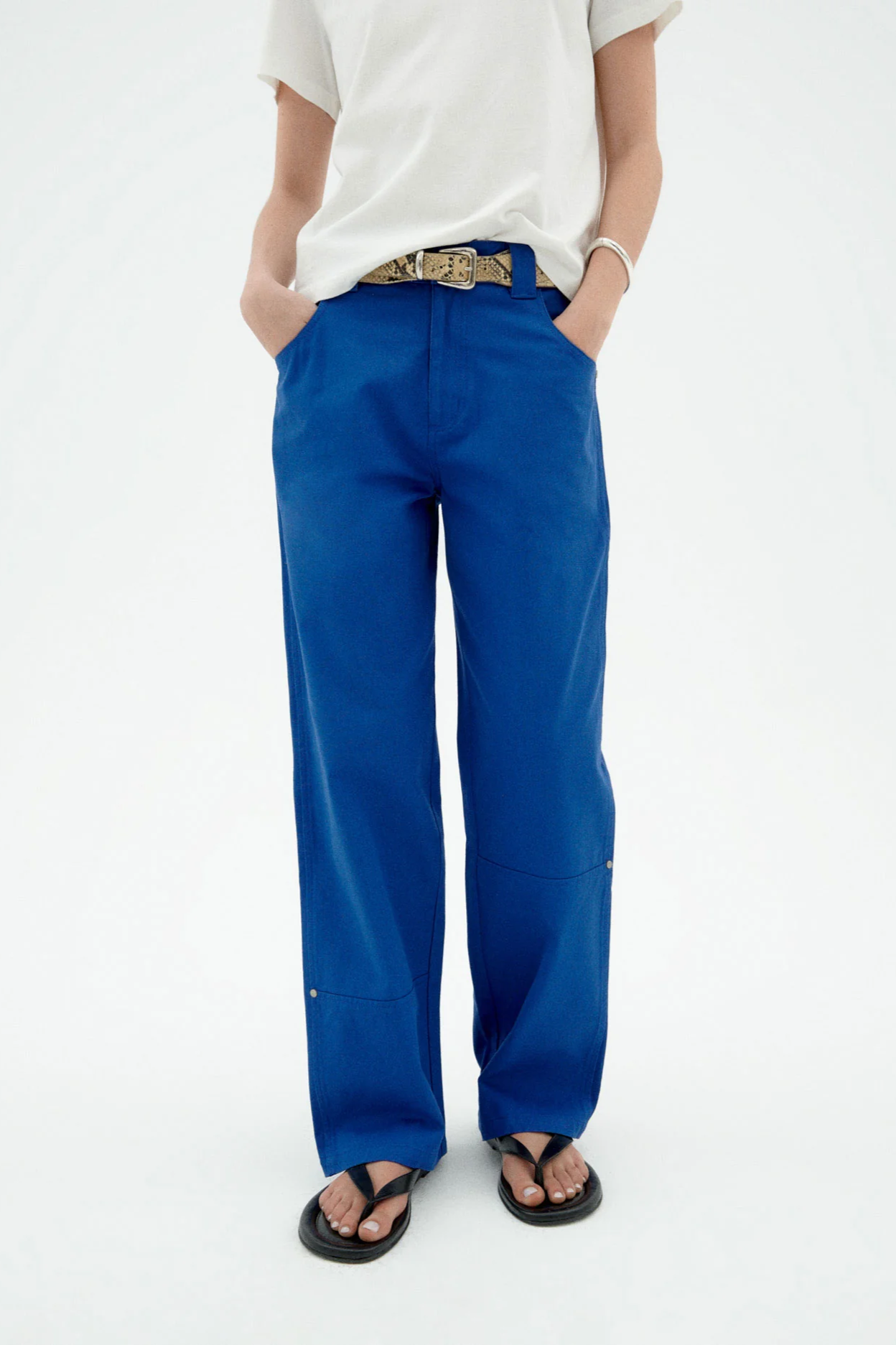 Thinking mu Damen vegan Hose Gerade Blau