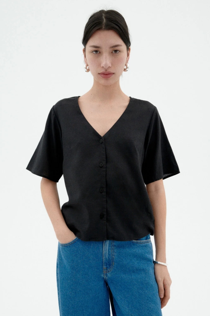 Image of Thinking MU dames vegan Shirt Libelle Zwart