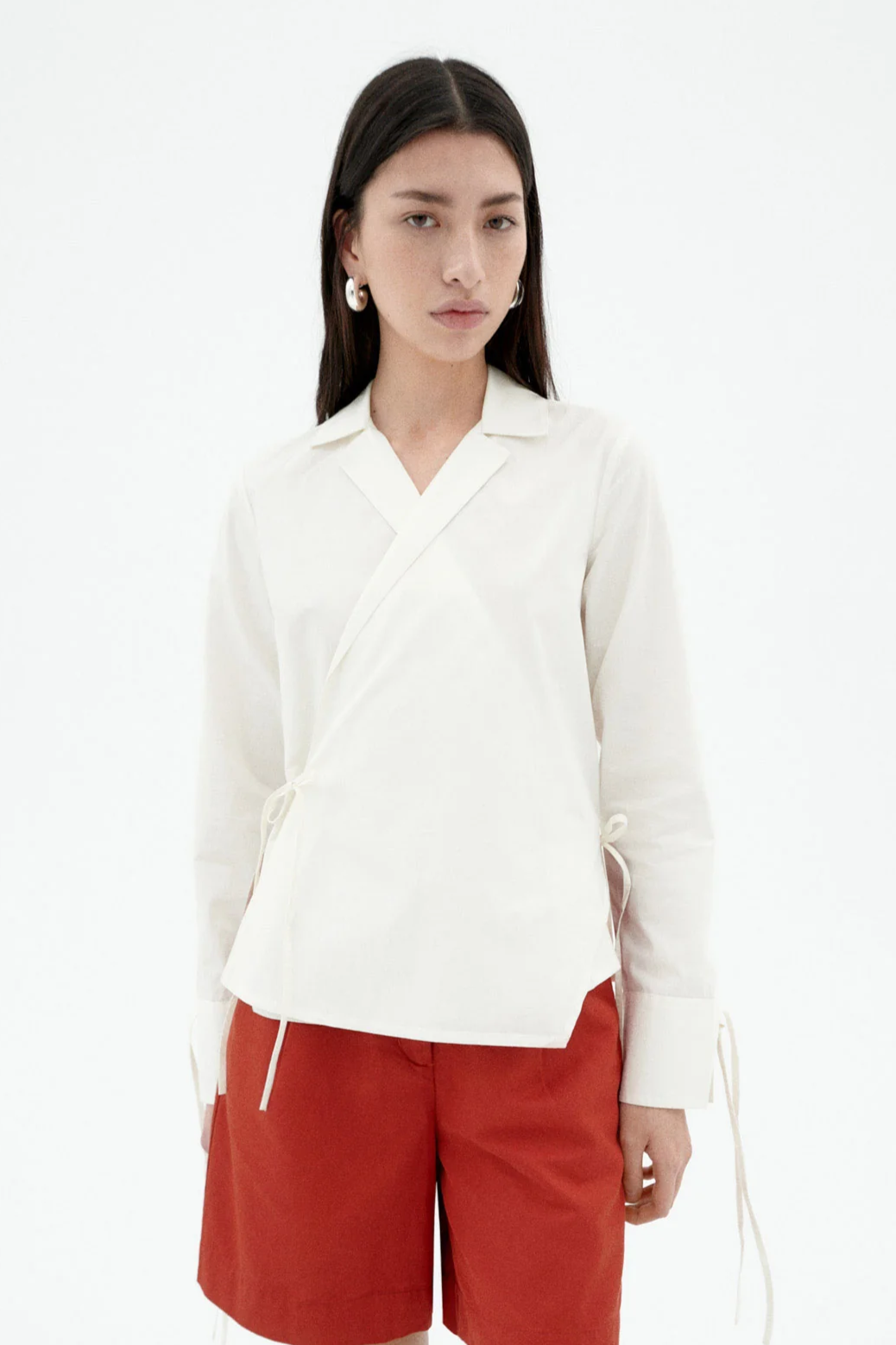 Thinking mu Damen vegan Wickelbluse Lenie WeiÃŸ