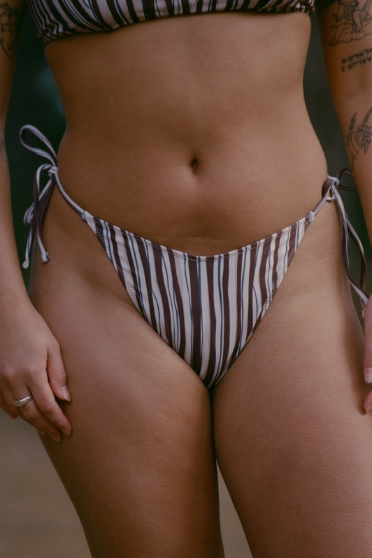NÃ©nÃ©s womens vegan Bikini Bottom Leslie Stripes Cream