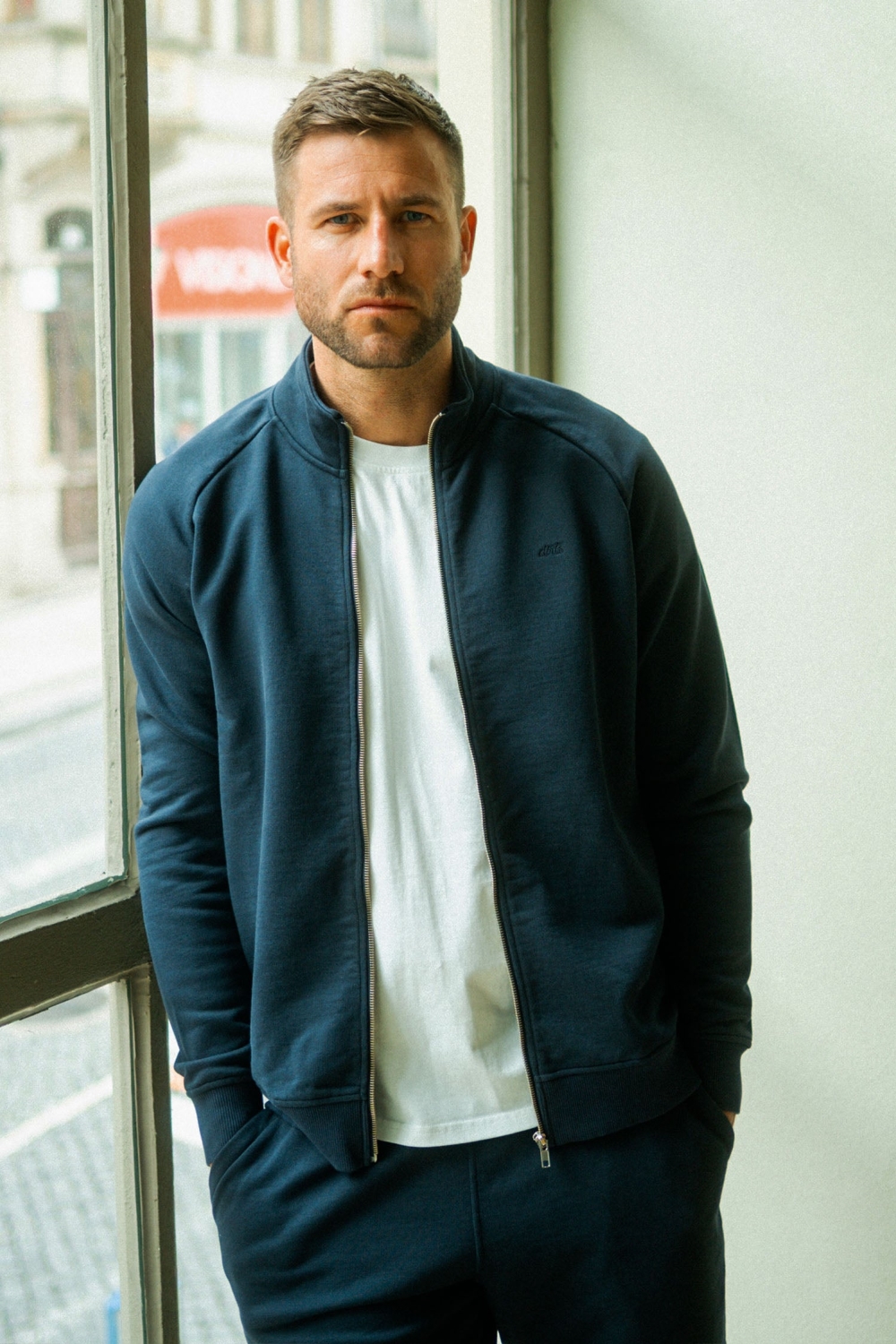 Image of DIRTS mannen vegan Sweatjack Met Volledige Ritssluiting, Marineblauw