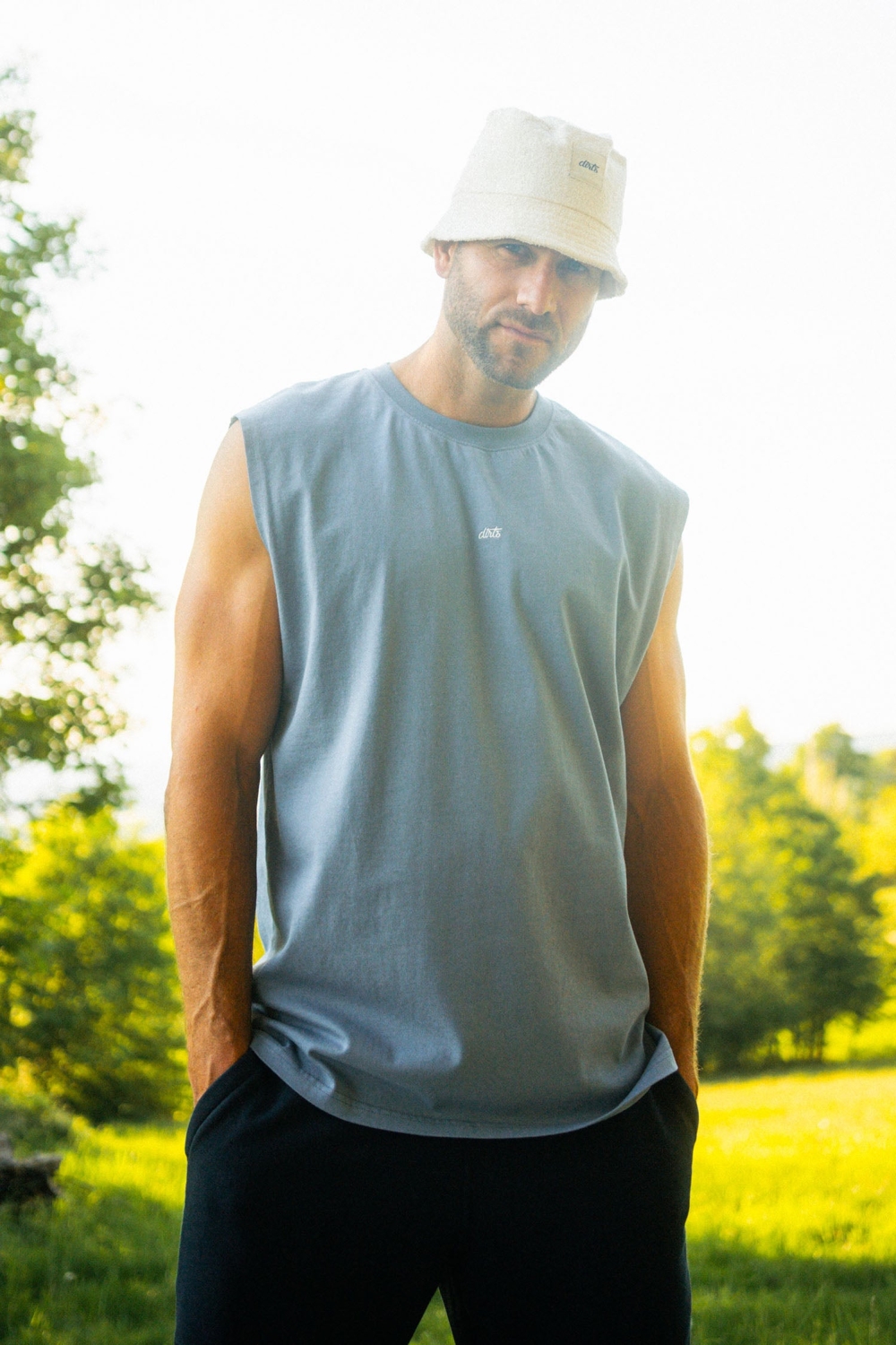 DIRTS men vegan Tank Top Stormy Blue