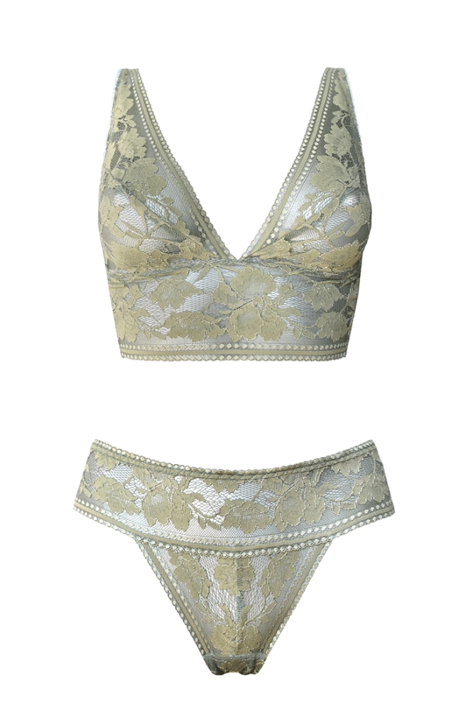 Image of Anekdot dames vegan Set Bralette & Slips Viana Verde Sage Green