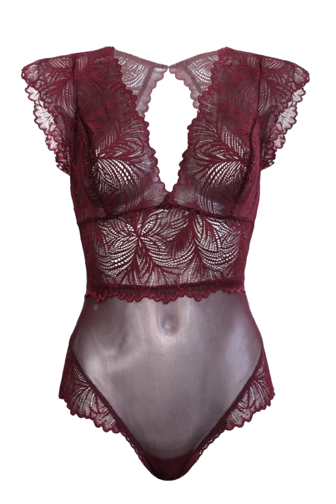 101806 - Damen vegan Bodysuit Amara Pflaume