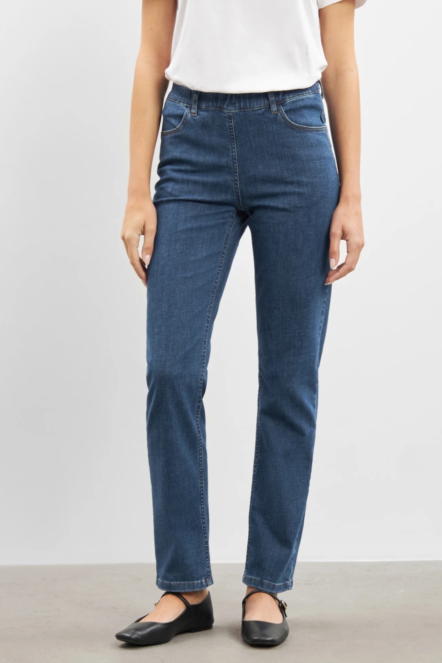 LAURIE Damen vegan Jeans Kelly Regular Sl Blau Denim