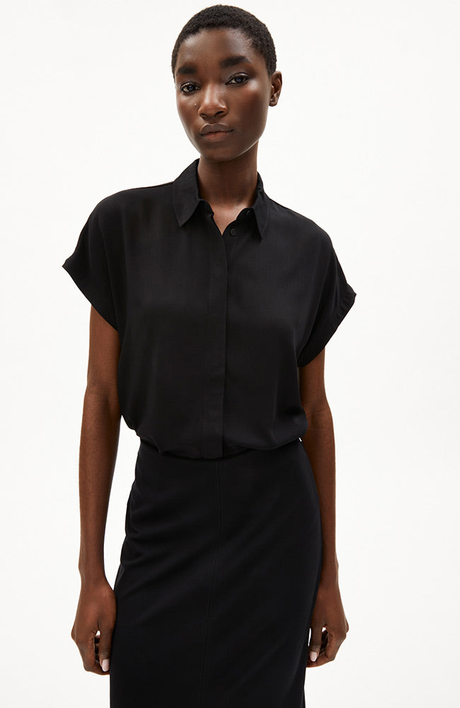 Image of ARMEDANGELS dames vegan Blouse Larisaana Zwart
