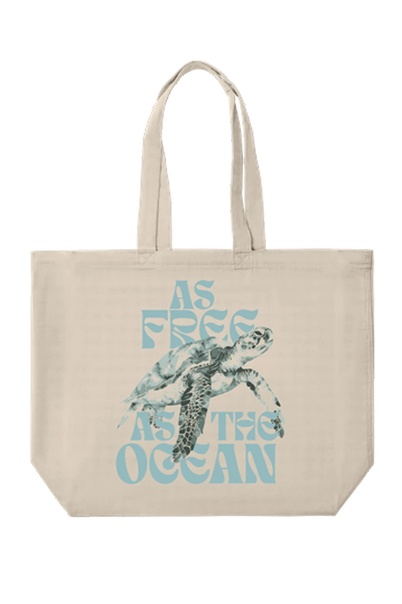 Woodlike womens vegan Tote Bag For The Sea Turtles Beige