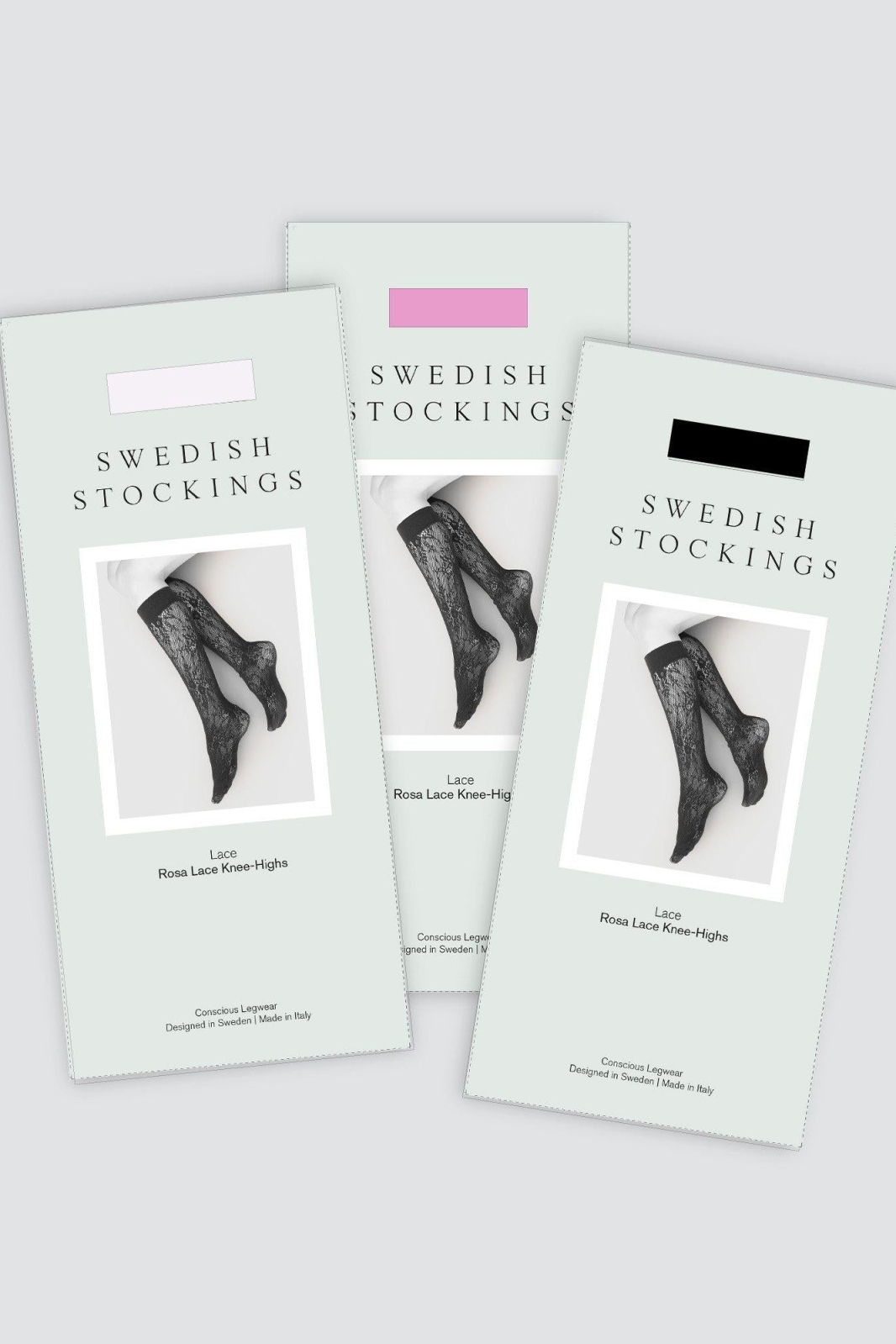 Swedish Stockings Damen vegan Multipack 3x Kniestrümpfe Rosa Multicolour