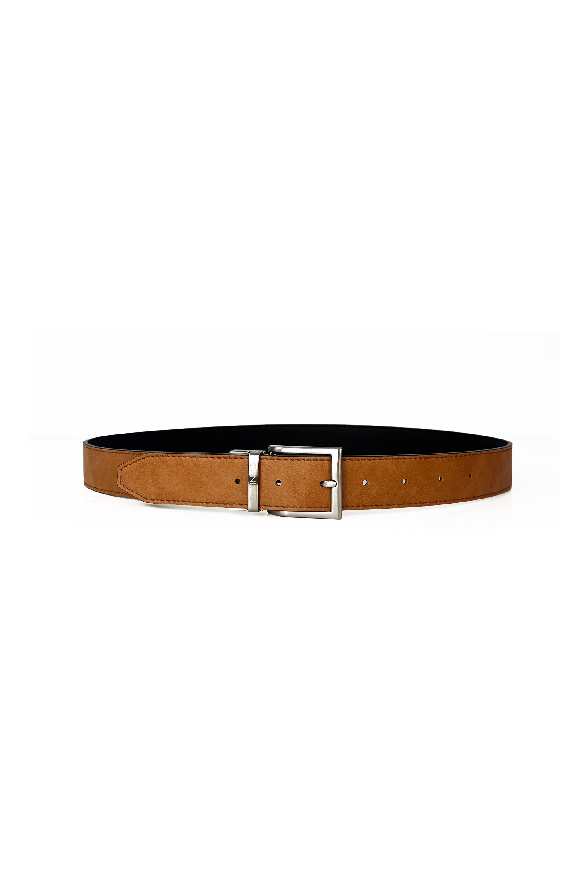 CANUSSA men vegan Belt Reverse Reversible Black/Camel