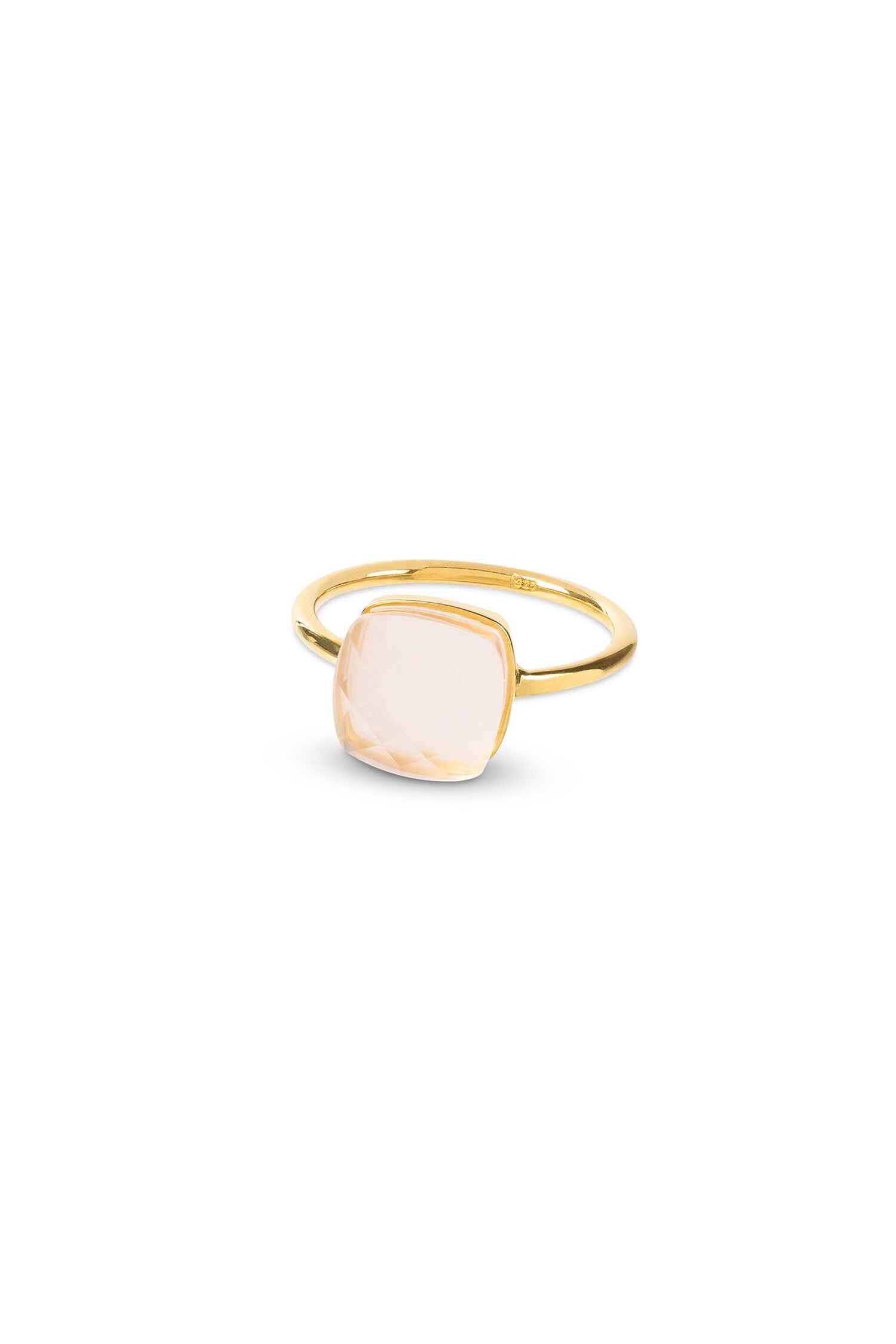 Amadeus Damen vegan Ring Sophia Rosenquarz Gold