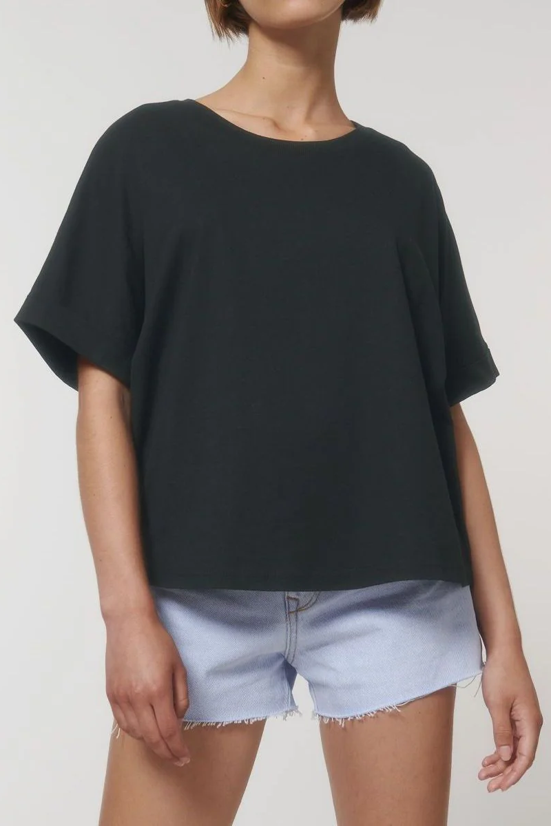 UNIPOLAR womens vegan T-Shirt Comiso Black