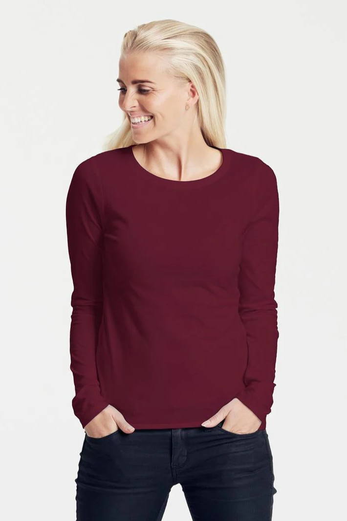 Neutral womens vegan Longsleeve Basic Neutral Bordeaux