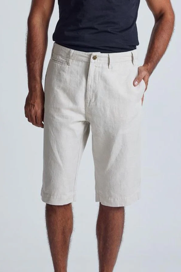 Flax and Loom Herren vegan Shorts Chino Bird Natural Beige