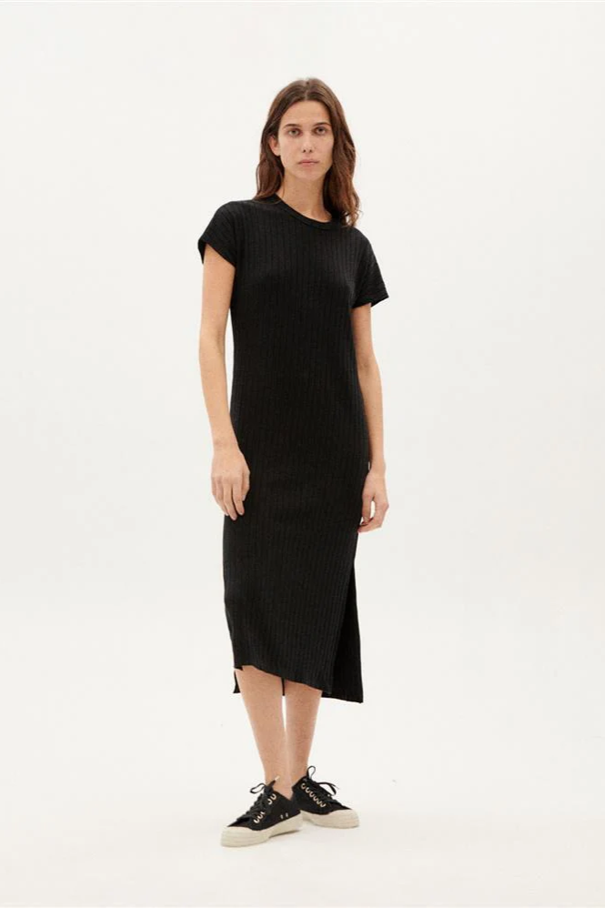 Thinking mu Damen vegan Kleid Trash Cherry Schwarz