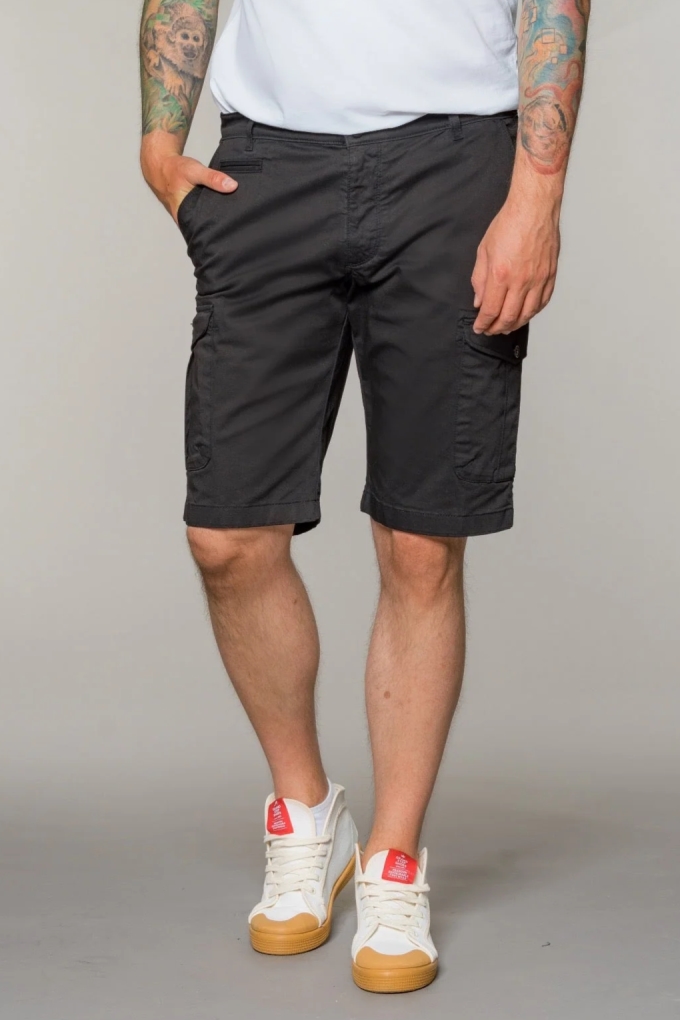 Feuervogl Herren vegan Shorts Bermuda Cargo La:Rs Schwarz