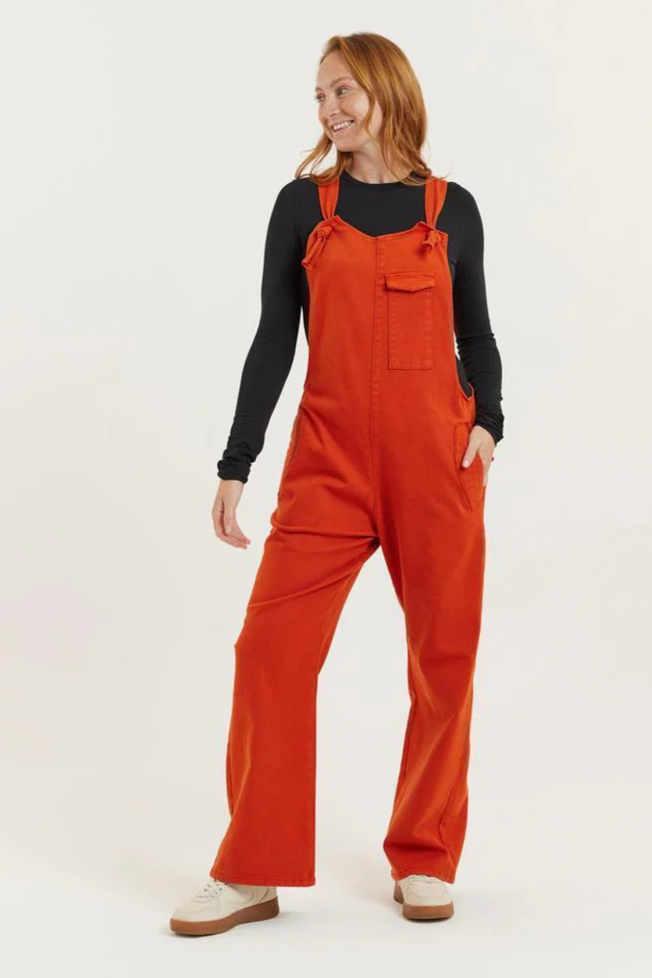 Flax and Loom Damen vegan Dungaree Tencel Mary Lou Gebranntes Orange