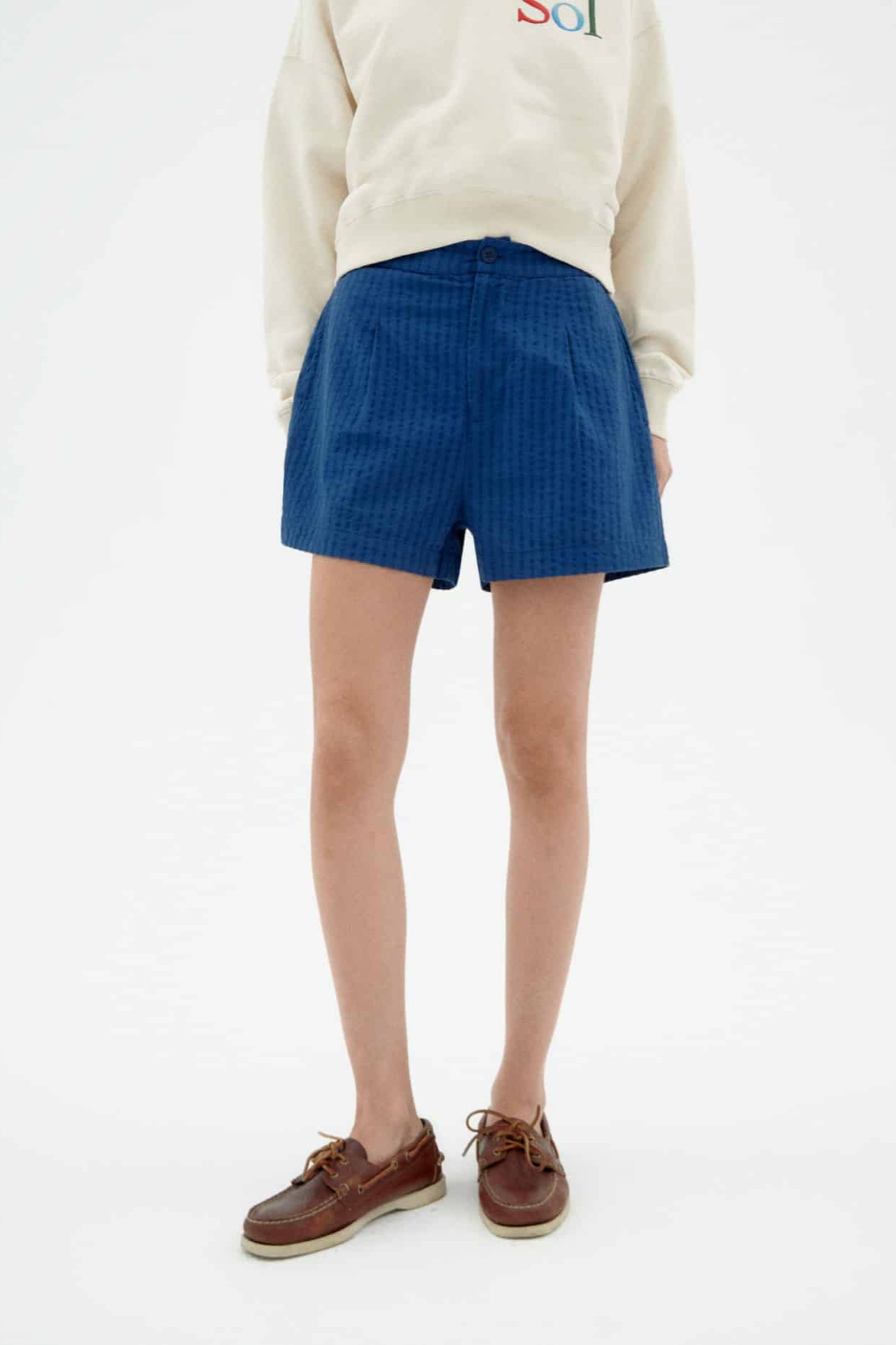 Thinking mu Damen vegan Shorts Narciso Kobaltblau