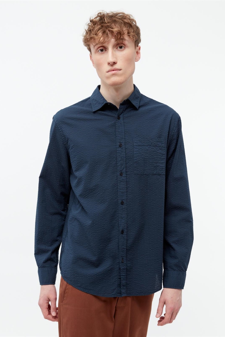 Givn Herren vegan Hemd Yuval Mitternachtsblau