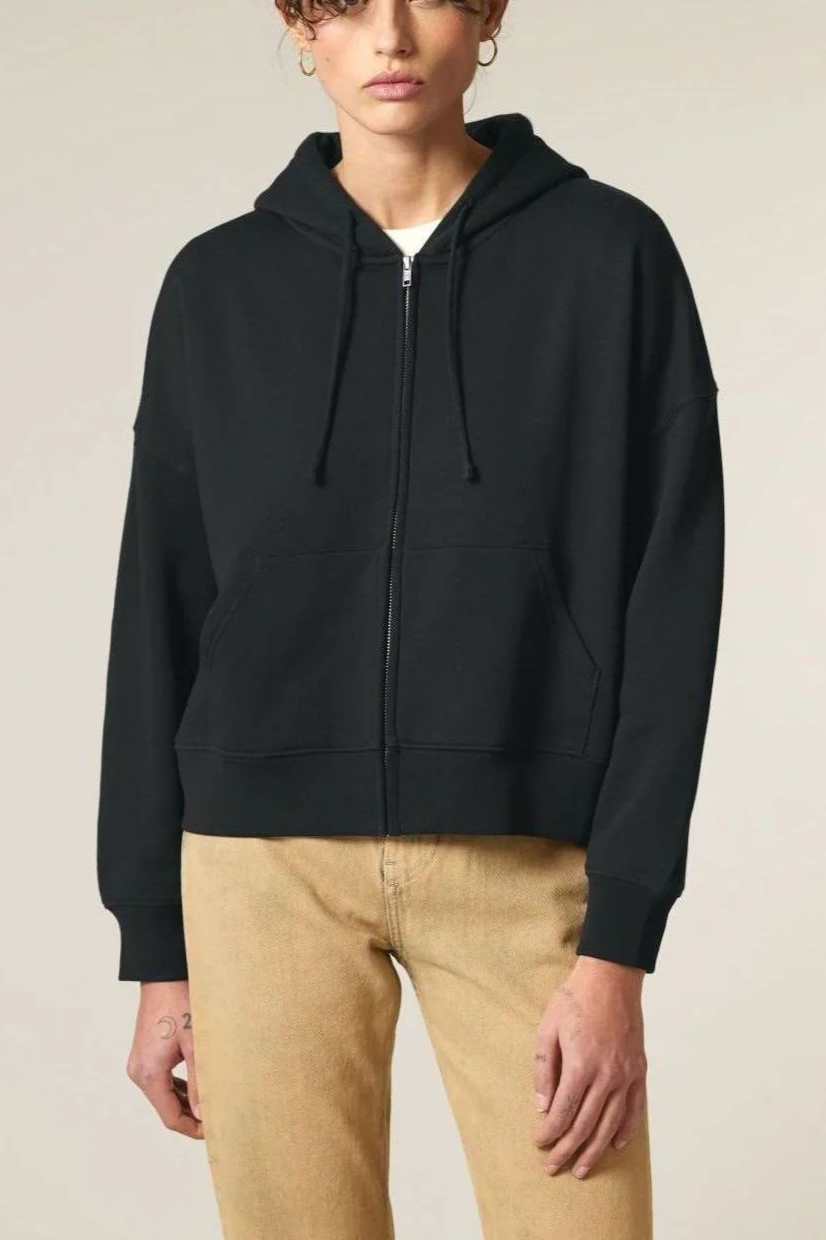 UNIPOLAR Damen vegan ReiÃŸverschluss Hoodie Idai Schwarz