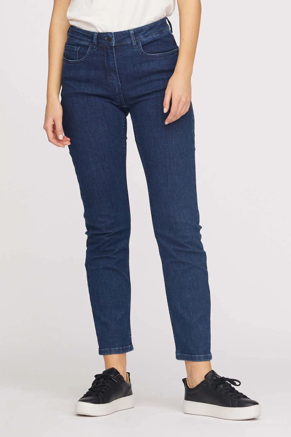 LAURIE Damen vegan Jeans Charlotte Regular Ml Dunkelblau Denim