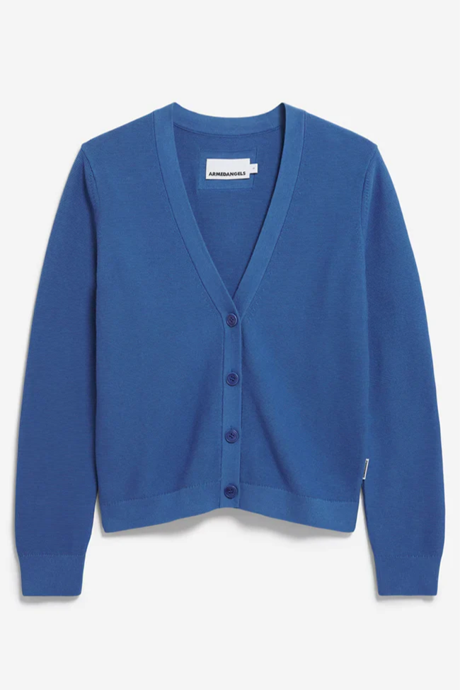 ARMEDANGELS Damen vegan Strickjacke Menaal Dark Morning Blue