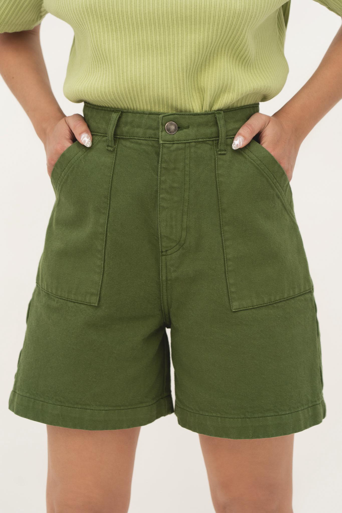 NÃ¤z Damen vegan Denim Shorts Karla GrÃ¼n