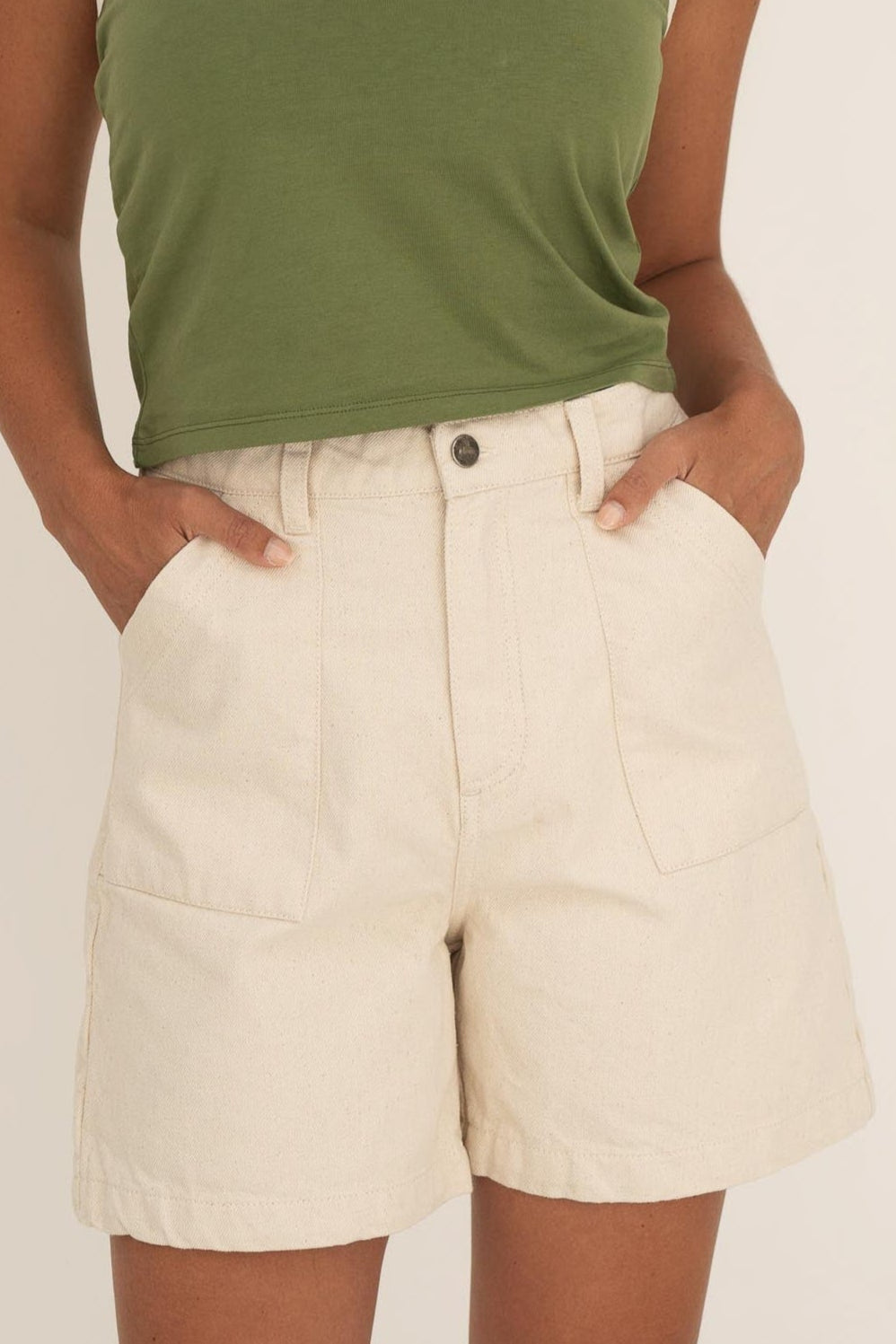 NÃ¤z Damen vegan Denim Shorts Karla WeiÃŸ