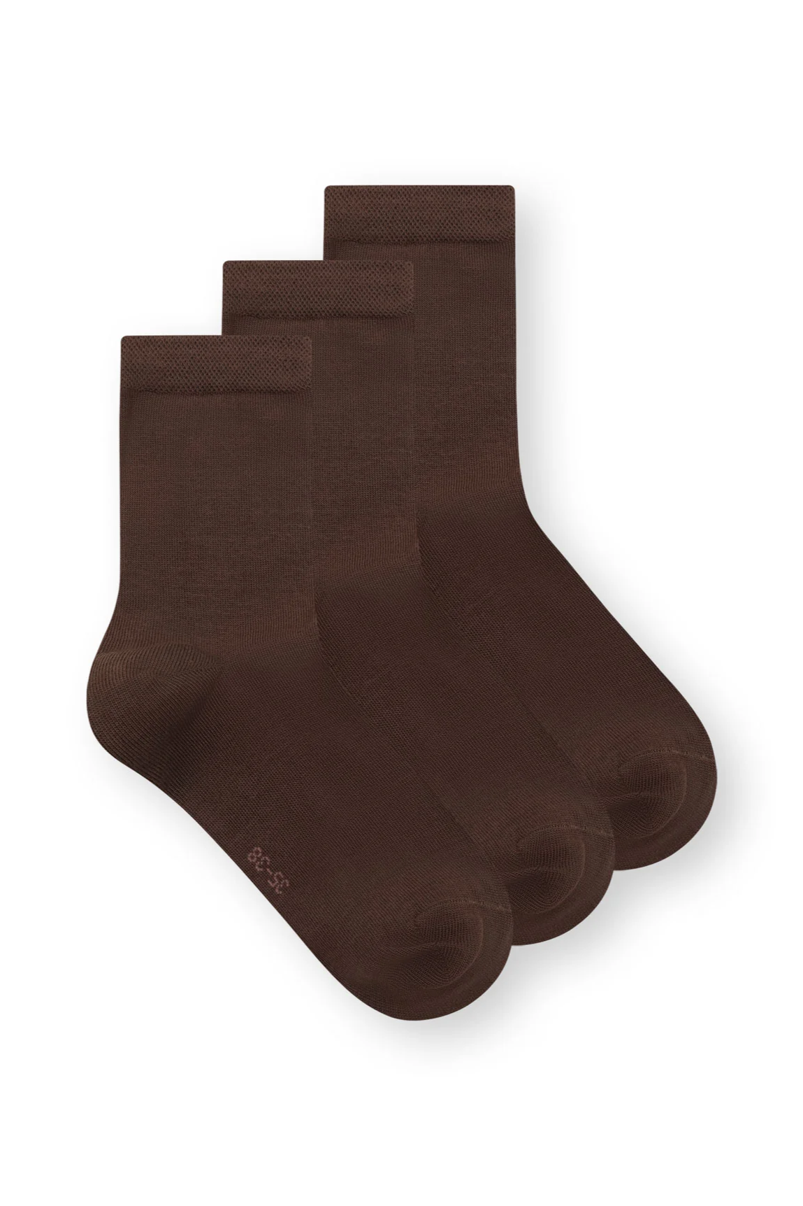 ThokkThokk womens vegan Multipack 3x Mid Socks Brown